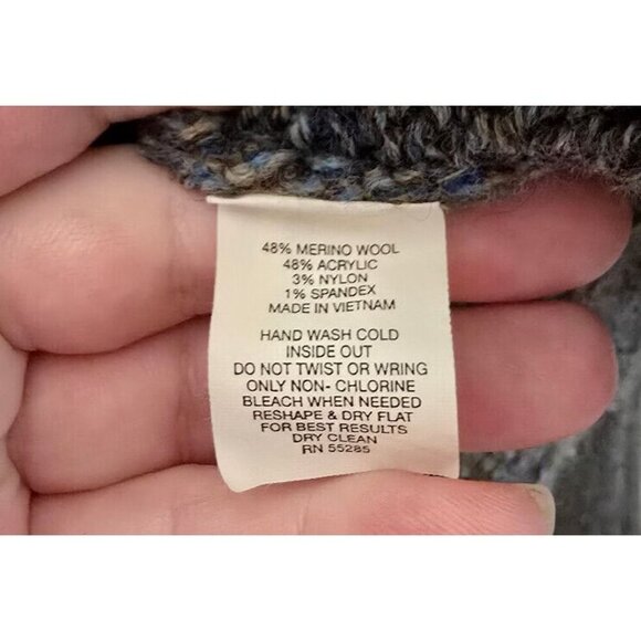 Express Mens Cardigan Sz XL Full Zip Chunky Knit Stretch Mock Neck Wool Blend - Picture 10 of 12